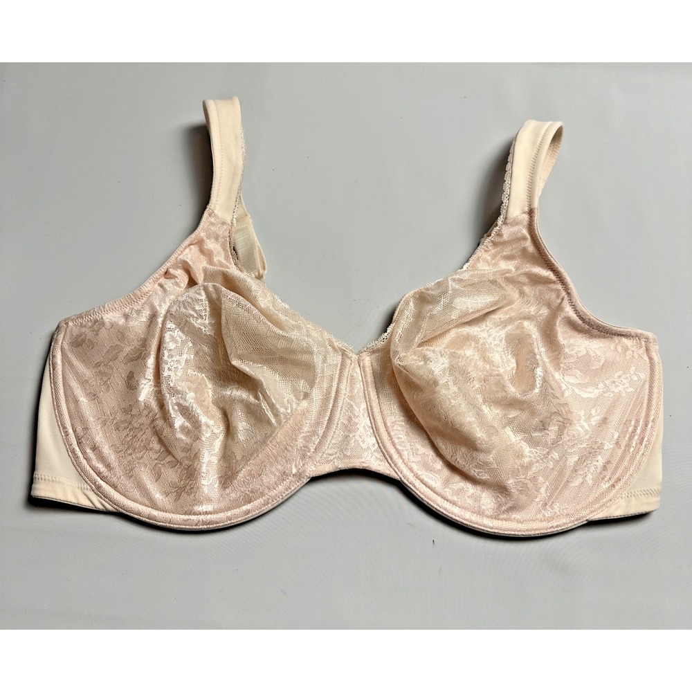 Curvation 44DD Nude Lace Underwire Bra Full Coverage Sheer Floral Plus Size